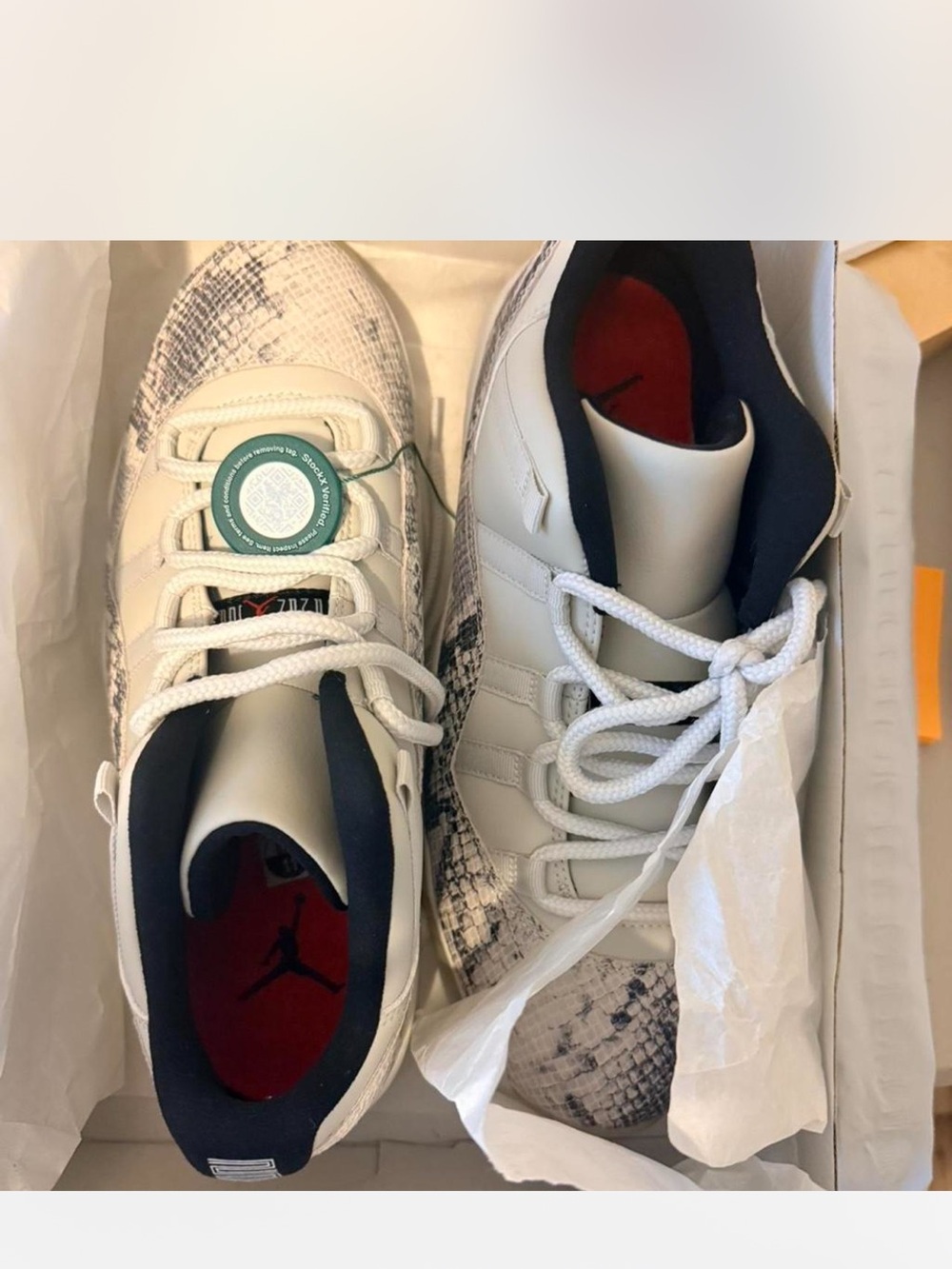 AUTHENTIC Jordan 11 Light Bone (stock X) comes with box